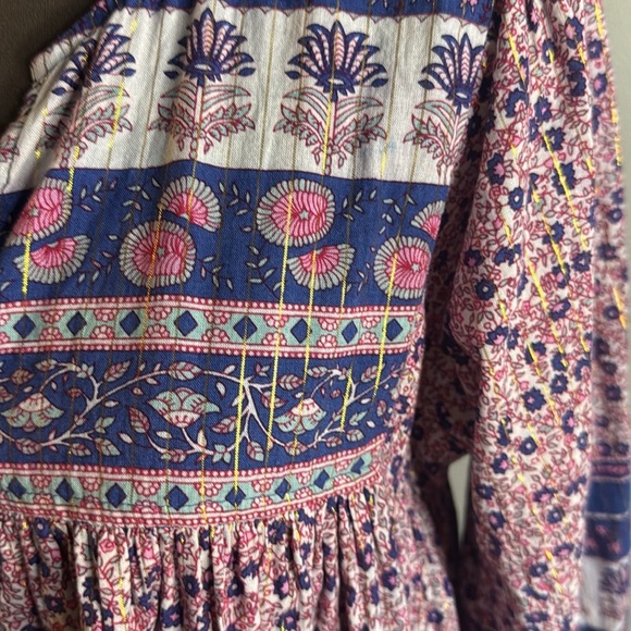 Pink Chicken Boho Block Print Jade Dress SZ Medium - Picture 4 of 10